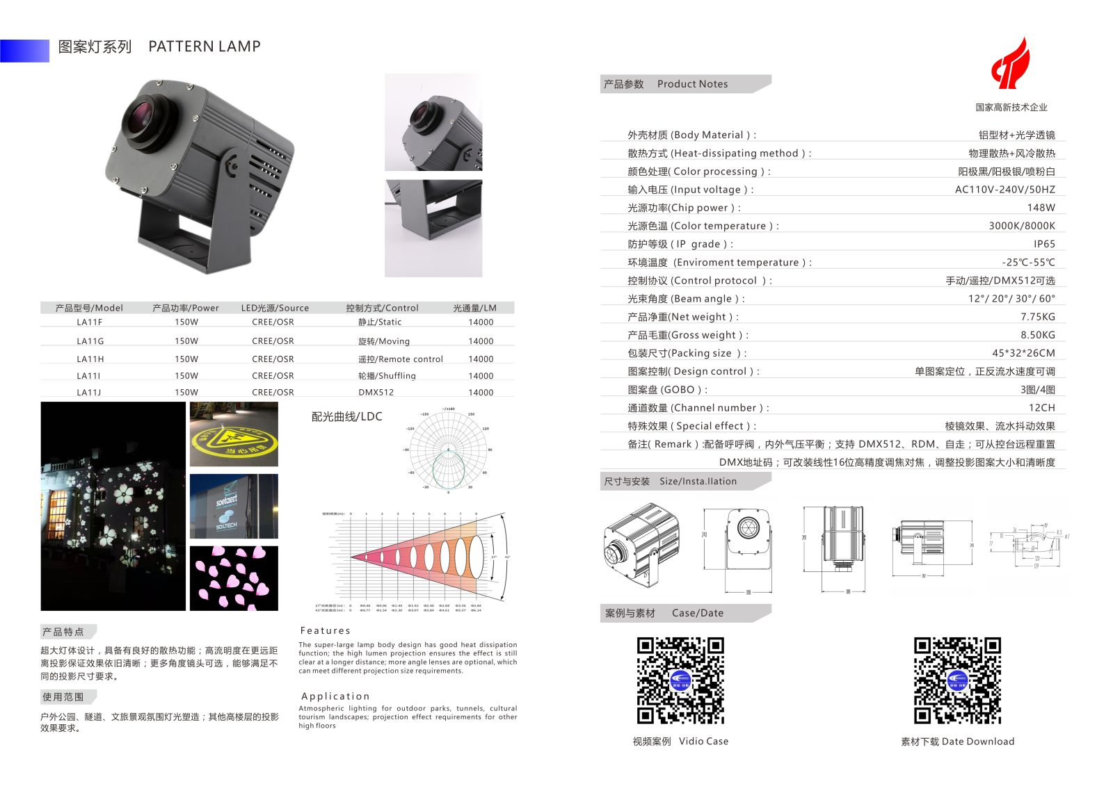 LA11F LA11G LA11H LA11I LA11J 150W ống vuông đèn LOGO chống thấm nước-Yuesha 1 LA11F LA11G LA11H LA11I LA11J 150W ống vuông đèn LOGO chống thấm nước-Yuesha